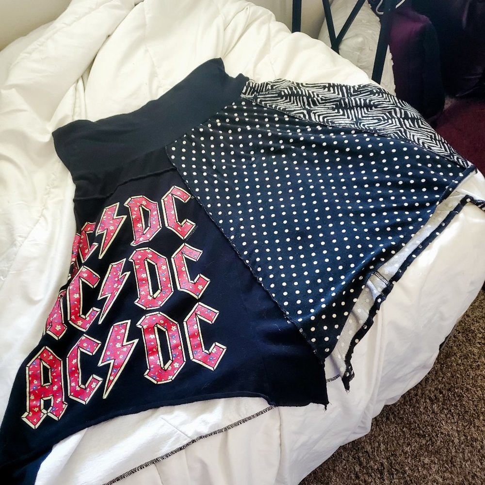 Rock and Roll Themed Flare Skirt - AC/DC